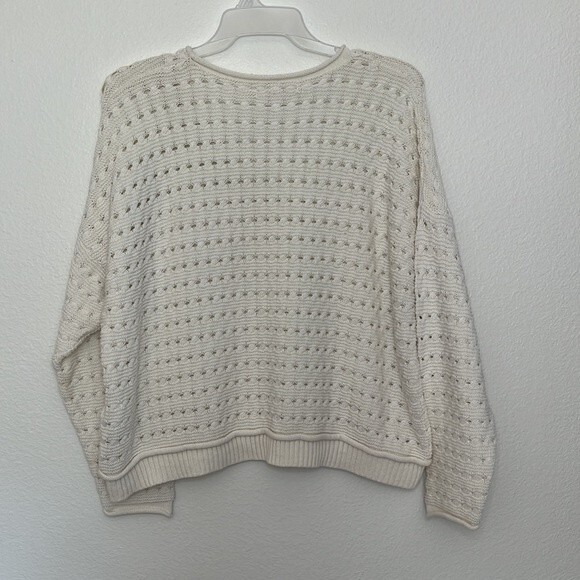 Roxy Womans White Sweater Boho Boxy Beachy Medium - Picture 6 of 11